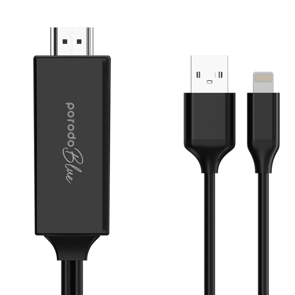 Porodo Blue Lightning With USB To HDMI Ultra HD Cable (2m) Xpressouq