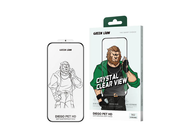 Green Lion Diego Pet HD Screen Protector For iPhone 16 Pro Max - Clear