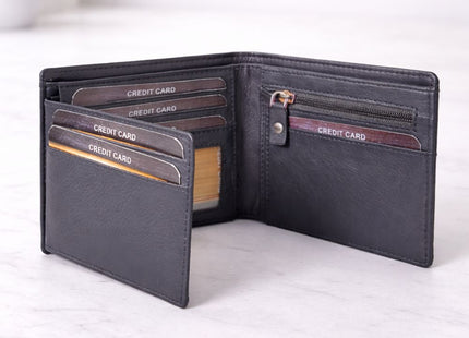 Classic Bi-Fold Wallet with Zipper Coin Pocket
