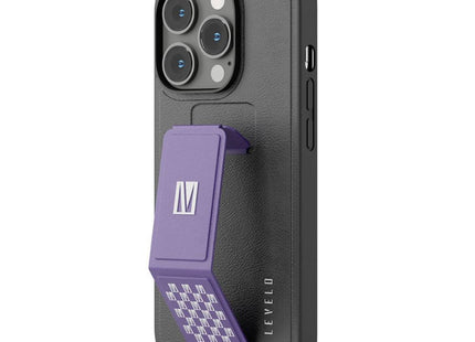 Levelo Leather Grip Case for iPhone 14 Pro ( 6.1" ) - Deep Purple