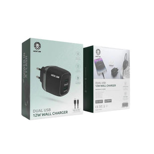 Green Lion Dual USB 12W Wall Charger With USB-A To USB-C Cable EU