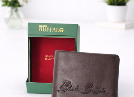 Black Buffalo Signature Genuine Leather Bi-Fold Wallet