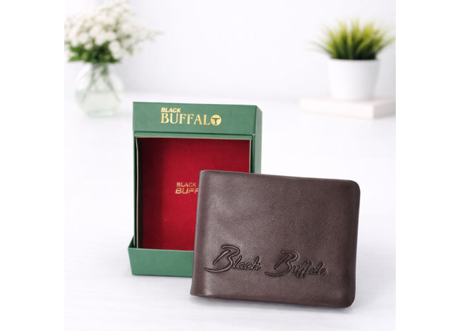 Black Buffalo Signature Genuine Leather Bi-Fold Wallet