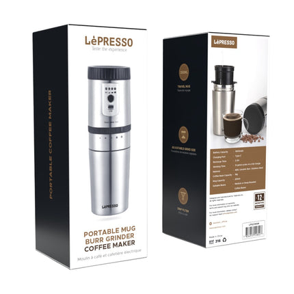 LePresso Portable Mug Burr Grinder Coffee Maker 250ml