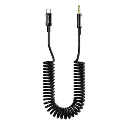 Porodo Type C to AUX Coil Cable 1.2M - Black