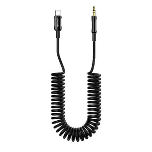 Porodo Type C to AUX Coil Cable 1.2M - Black