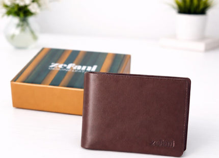 ZEFANI Premium Genuine Leather Bi-Fold Wallet for Men
