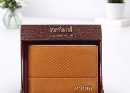 ZEFANI Premium Textured Leather Bi-Fold Wallet