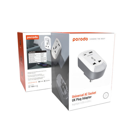 Porodo Universal AC Socket UK Plug Adapter