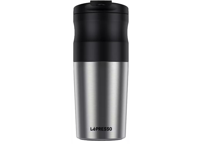 Lepresso Portable Mini Coffee Maker With Grinder and Stainless Steel Mug