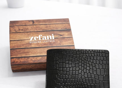 Zefani Genuine Leather Wallet – Crocodile Texture