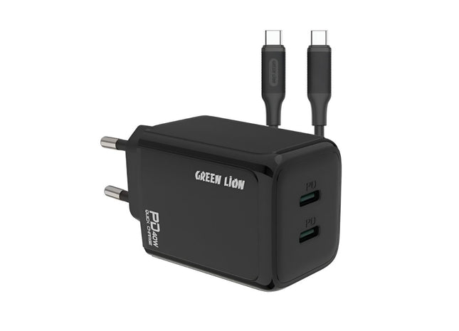 Green Lion 40W Dual PD Wall Charger With USB-C To USB-C Cable EU