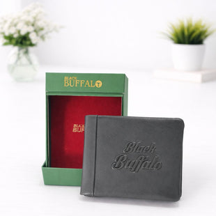 Black Buffalo Elite Genuine Leather Bi-Fold Wallet for Men