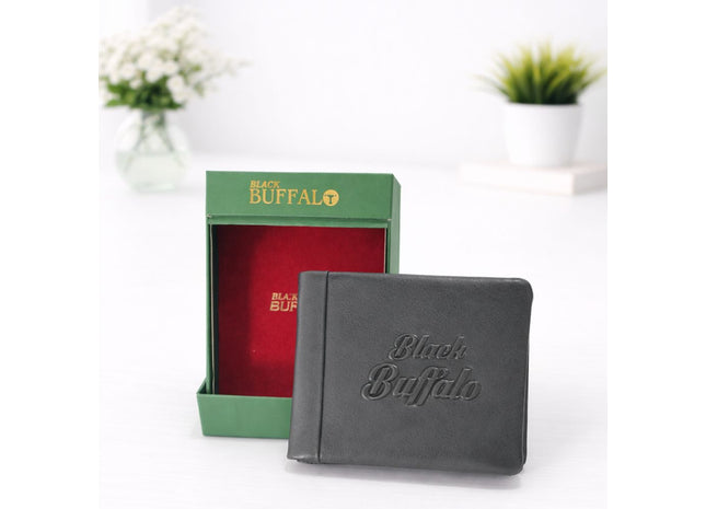 Black Buffalo Elite Genuine Leather Bi-Fold Wallet for Men