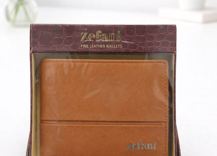 Zefani Classic Genuine Leather Bi-Fold Wallet for Men