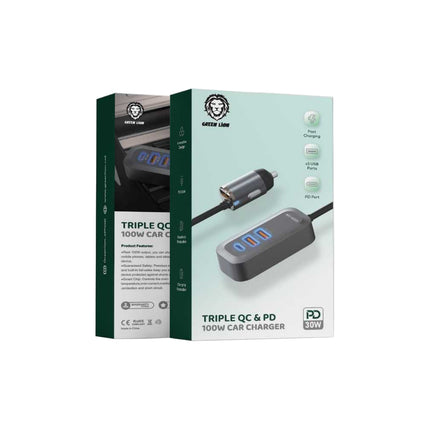 Green Lion 100W Car Charger Triple