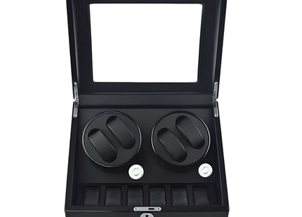Luxury Dual Watch Winder Box with Storage Slots