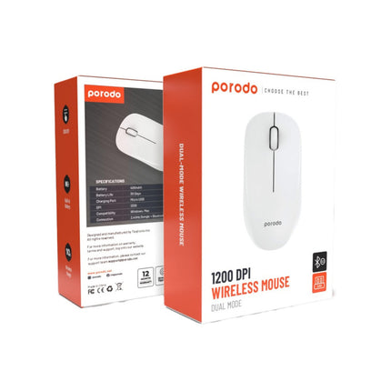 Porodo 2.4G Wireless and Bluetooth Rechargeable Mouse DPI 1200