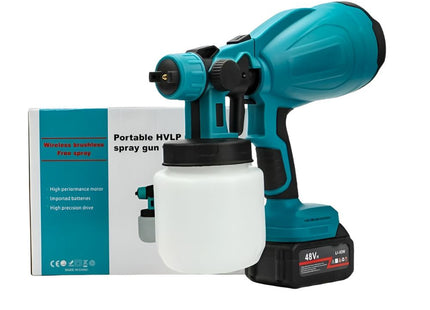 Cordless Portable HVLP Paint Spray Gun 48V