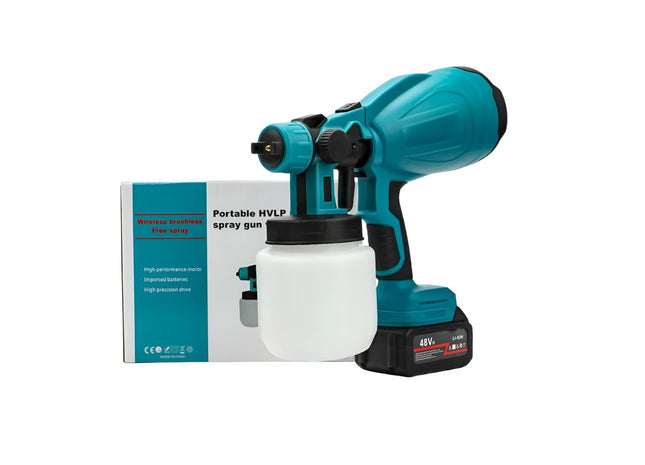 Cordless Portable HVLP Paint Spray Gun 48V
