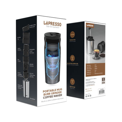 LePresso Portable Mug Burr Grinder Coffee Maker