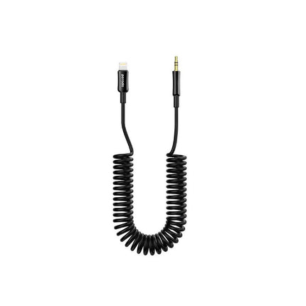 Porodo Lightning to AUX Coil Cable 1.2M - Black