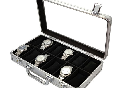 Aluminum Watch Storage Organizer Case – 12 Slots Luxury Watch Box