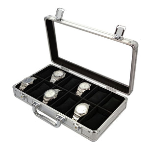 Aluminum Watch Storage Organizer Case – 12 Slots Luxury Watch Box