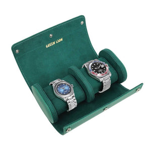 Green Lion Duo Watch Roll Case - Rolex Green