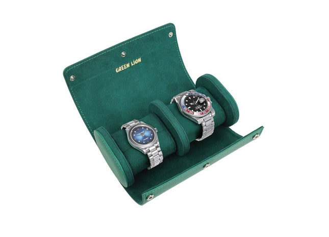 Green Lion Duo Watch Roll Case - Rolex Green