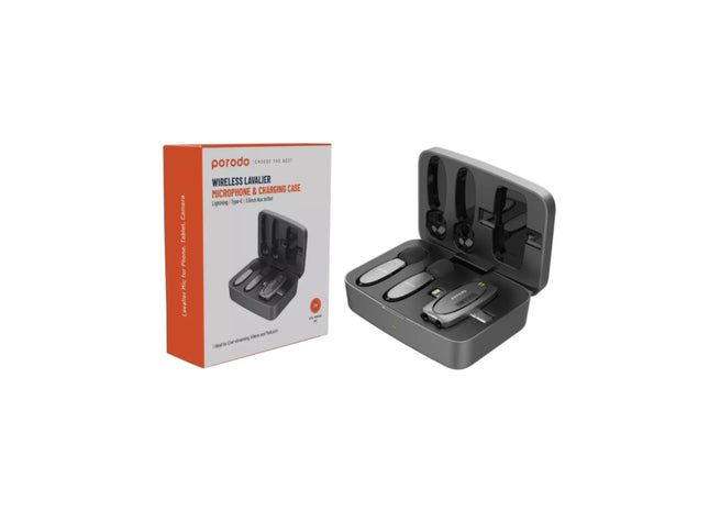 Porodo Wireless Lavalier Microphone & Charging Case