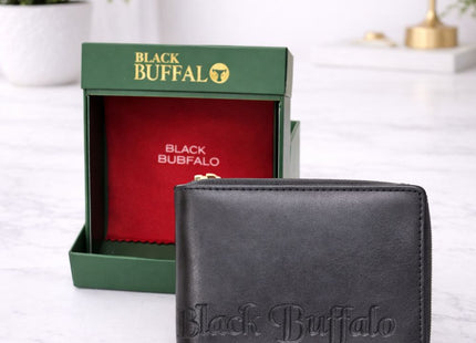 Black Buffalo Premium Genuine Leather Bi-Fold Wallet