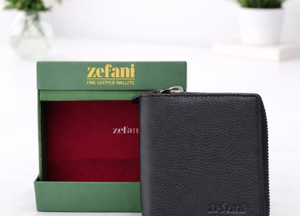 Zefani Genuine Leather Zip Wallet