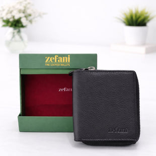 Zefani Genuine Leather Zip Wallet