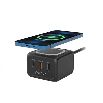 Porodo Triple Ports Fast Wireless Charger