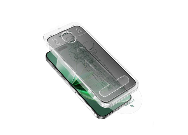 Green Lion Picasso 3D Privacy Glass With Alignment Tray iPhone 16 Plus - Black
