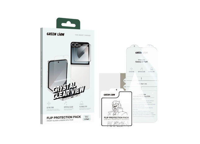 Green Lion Flip Protection Pack for Z Flip 6 - Clear