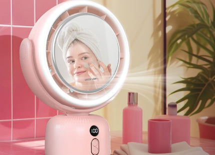 Green Lion Makeup Mirror Fan