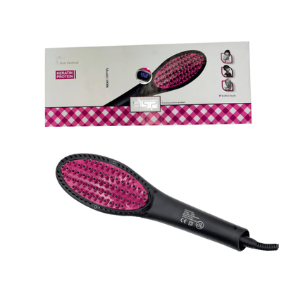 Ceramic hair straightening brush