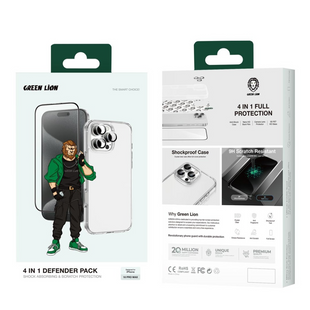 Green Lion 4 In 1 Defender Pack iPhone 16 Pro Max - Clear