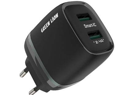 Green Lion Dual USB 12W Wall Charger With USB-A To USB-C Cable EU