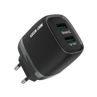 Green Lion Dual USB 12W Wall Charger With USB-A To USB-C Cable EU