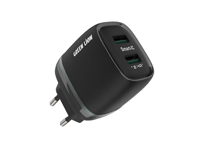 Green Lion Dual USB 12W Wall Charger With USB-A To USB-C Cable EU