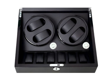 Luxury Dual Watch Winder Box with Storage Slots
