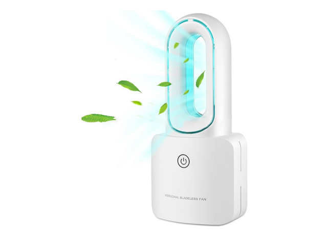 Bladeless Desk Fan with LED Lights