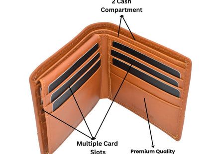 ZEFANI Premium Textured Leather Bi-Fold Wallet