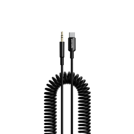 Porodo Type C to AUX Coil Cable 1.2M - Black