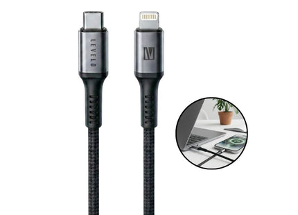 Levelo OTTO USB-C to Lightning Saffiano Leather Cable