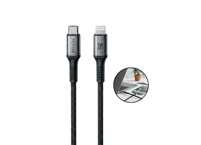 Levelo OTTO USB-C to Lightning Saffiano Leather Cable
