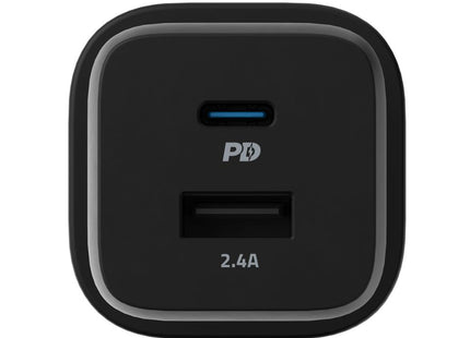 Powerology Ultra-Quick 32W GaN Charger 20W PD & Includes 1.2m/4Ft USB-C to Lightning Cable